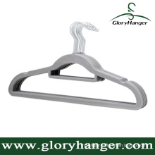 Wholesale 17.5 Inches Flocked Hanger in Grey Colour
